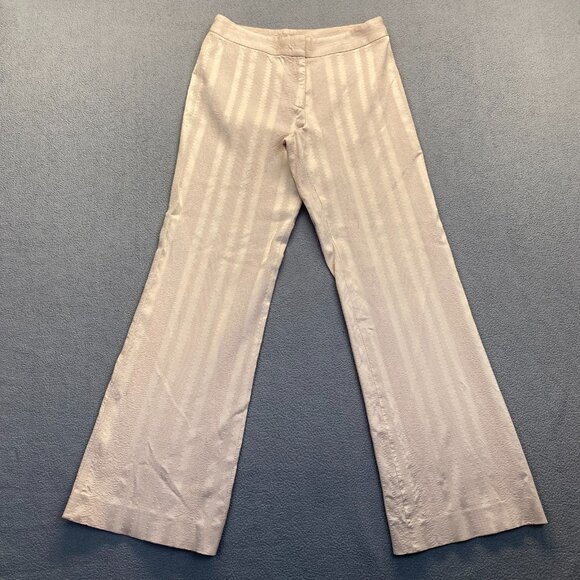 Vintage Y2K Elie Tahari Beige Stripe Wide Leg Dress Pants Size 10,USA,Zipper - Picture 1 of 10